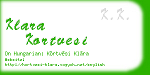 klara kortvesi business card