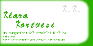 klara kortvesi business card